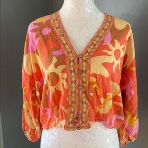 Rose+Olive colorful crop top